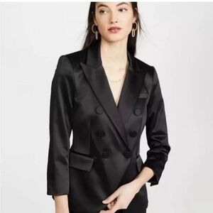 NWOT: Veronica Beard Satin Dickey Blazer in Black